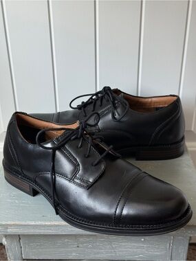 Dockers Men’s George Dress Cap Toe Oxford Black Faux Leather Size 8.5
